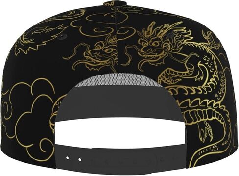 Chinese Japanese Dragon Baseball Cap Snapback Hats Adjustable Flat Brim Cap Dragon Trucker Hat for Men Women in Kuwait