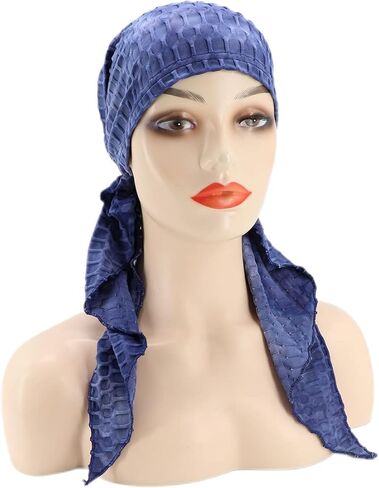 قبعة عمامة للسرطان الكيميائي للسيدات من Coolwife، غطاء شعر مربوط مسبقًا، قبعات ملفوفة، وشاح للنوم، غطاء للرأس in Kuwait