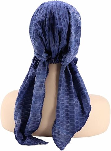 قبعة عمامة للسرطان الكيميائي للسيدات من Coolwife، غطاء شعر مربوط مسبقًا، قبعات ملفوفة، وشاح للنوم، غطاء للرأس in Kuwait