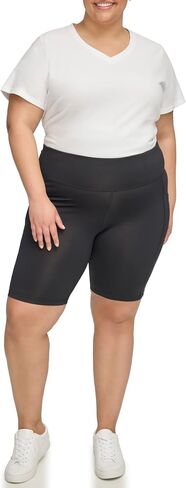 Calvin Klein Women's Plus High Waist Side Pocket 9" Compression Bike Short in Saudi Arabia