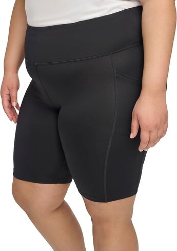 Calvin Klein Women's Plus High Waist Side Pocket 9" Compression Bike Short in Saudi Arabia