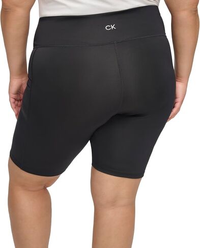 Calvin Klein Women's Plus High Waist Side Pocket 9" Compression Bike Short in Saudi Arabia