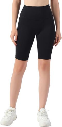 سروال اليوغا النسائي عالي الخصر من MotoRun في السراويل القصيرة والتحكم في البطن بطول كامل مع عدم وجود درزات أمامية مقاس حر in Kuwait