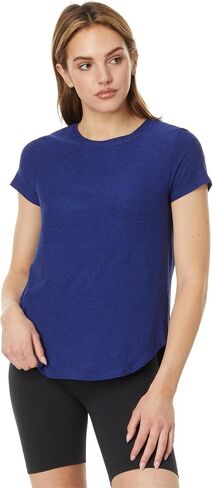 Beyond Yoga Womens Featherweight On The Down Low Tee Deep Ocean Heather LG One Size in Saudi Arabia