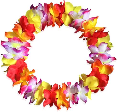 4 Pcs Hawaiian Leis Luau Tropical Headband Flower Crown Wreath Wristbands Eyeglass Glasses Women Floral Necklace Bracelets Sunglasses Headpiece for Summer Vacation Beach Pool Party Decorations Rose in Saudi Arabia