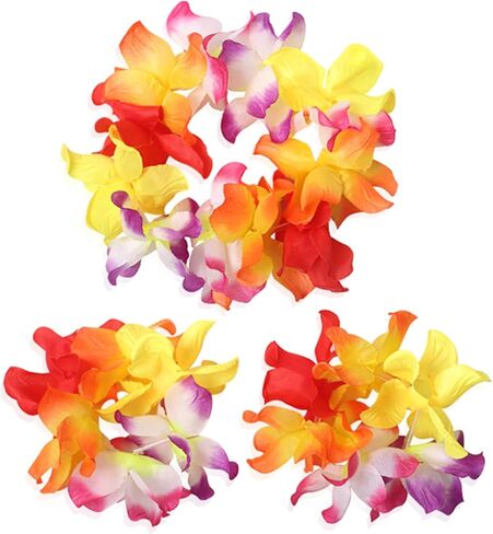 4 Pcs Hawaiian Leis Luau Tropical Headband Flower Crown Wreath Wristbands Eyeglass Glasses Women Floral Necklace Bracelets Sunglasses Headpiece for Summer Vacation Beach Pool Party Decorations Rose in Saudi Arabia