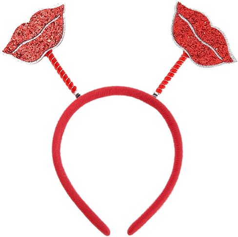 Valentine‘s Day Sequin Headbands Heart of Christmas Headbands for Girls Red Heart Glitter Head for Women Girls Party Gift Valentines Decor Headwear (Red) in Saudi Arabia