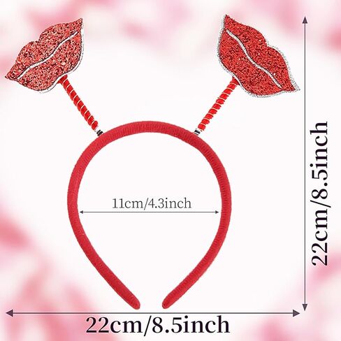 Valentine‘s Day Sequin Headbands Heart of Christmas Headbands for Girls Red Heart Glitter Head for Women Girls Party Gift Valentines Decor Headwear (Red) in Saudi Arabia