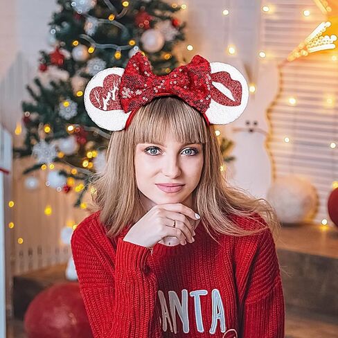 1 قطعة عصابة رأس لآذان الفأر في عيد الحب، عصابات رأس على شكل فيونكة من الترتر لعيد الحب، عصابة رأس بيضاء على شكل آذان الفأر مع عصابة رأس على شكل شفاه لامعة، إكسسوارات شعر لطيفة للفتيات والنساء، وحفلات أعياد الميلاد والعام الجديد in Kuwait