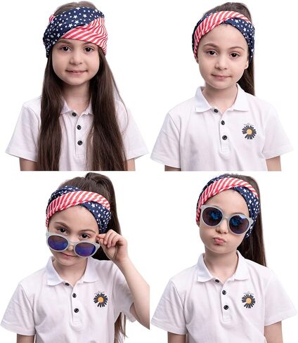 JOYIN 5 Pcs Patriotic Accessories of a US American Flag Headband, 4 Leather Earrings for 4th July Celebration, Independence Day, Memorial Day, Veterans Day, Patriotic Themed Party Dress-up in Saudi Arabia