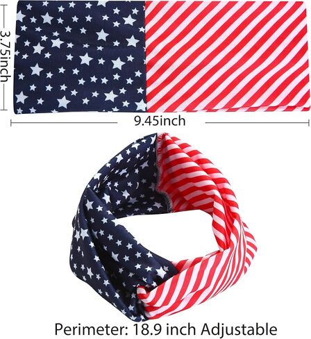 JOYIN 5 Pcs Patriotic Accessories of a US American Flag Headband, 4 Leather Earrings for 4th July Celebration, Independence Day, Memorial Day, Veterans Day, Patriotic Themed Party Dress-up in Saudi Arabia