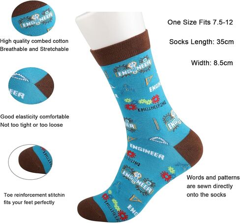 CMNIM Mechanical Engineer Gift Socks 2 Pair Funny Engineer Socks Engineering Student Gift Mechanical Engineer Socks Men Women in Saudi Arabia