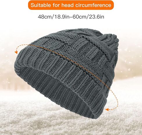 PHOGARY Ponytail Hat Messy Bun Beanie for Women Warm Trendy Soft Stretch Criss Cross Hat for Women Knit Hats for Women Winter Cute Winter Hats for Women 2 Pack (Black & Dark Gray) in Saudi Arabia
