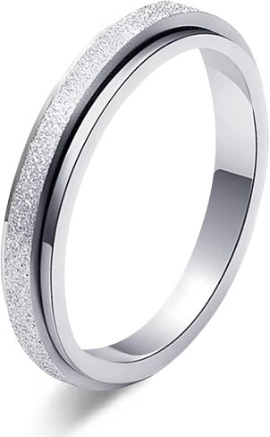 Spinner Ring Stress Anxiety Relief for Women and girls – 2mm/4mm Stainless Steel Glitter Rose Gold Silver Rainbow Fidget Ring Band Pack Birthday gifts for Mom daughter Aunt Niece Wife Girlfriend in Saudi Arabia