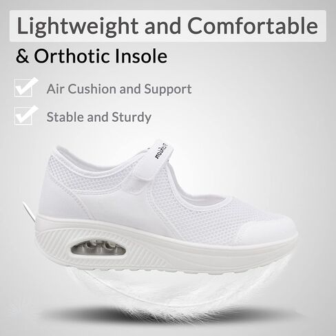 أحذية MEJORMEN النسائية المريحة للممرضات سهلة الارتداء بوسادة هوائية، أحذية عمل خفيفة الوزن، أحذية تمريض شبكية قابلة للتنفس، أحذية رياضية in Kuwait