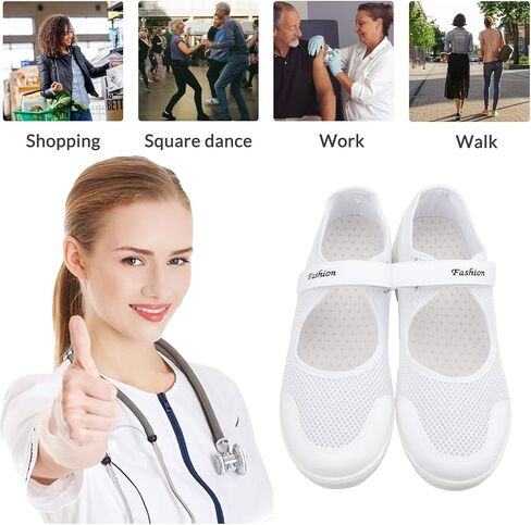 أحذية MEJORMEN النسائية المريحة للممرضات سهلة الارتداء بوسادة هوائية، أحذية عمل خفيفة الوزن، أحذية تمريض شبكية قابلة للتنفس، أحذية رياضية in Kuwait