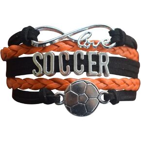 Soccer Charm Bracelet - Infinity Love Adjustable Charm Bracelet with Soccer Charm - Gift for Her in Kuwait