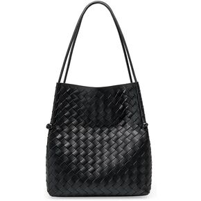 BREEZY SUNSET Woven Handbag,leather handbags for women,Fashionable women's Shoulder Handbags（black） in Saudi Arabia