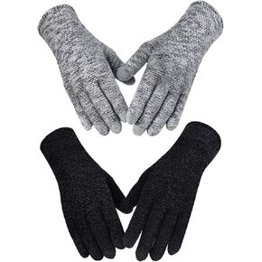 Evob 2 Pairs Women's Winter Gloves Touchscreen Texting Warm Gloves - Elastic Cuff - Chenille Knit Glove for Women in Saudi Arabia