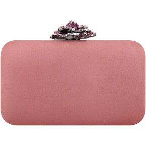 حقيبة يد مسائية من Fawziya بأحجار الراين الوردية المخملية المبتكرة متوسطة الحجم للنساء للمناسبات الرسمية in Kuwait