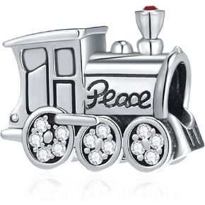 I Love Travel Theme Charm-925 Sterling Silver Airplane, Peace Bus, Train Express, France Effiel Tower Pendant Beads, fits European Holiday Charms Bracelet, Gifts for Mum/Sister/Friends/Wife Husband in Saudi Arabia