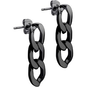 ‎555Jewelry Stainless Steel Cuban Link Chain Stud Earrings for Women & Girls in Saudi Arabia