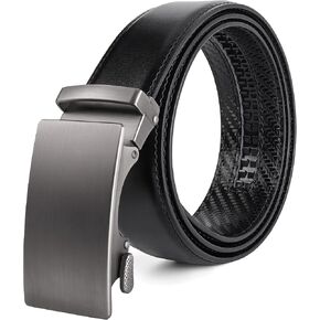 حزام جلدي للرجال من SUNYA، أحزمة سقاطة للرجال، حزام عريض 35 مم مع نقرة منزلق. حزام فستان رجالي باللون الأسود والبني الكاجوال in Kuwait