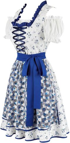 أزياء Lehauya Oktoberfest النسائية الألمانية البافارية البيرة فتاة Dirndl فستان مهرجان أكتوبر in Kuwait