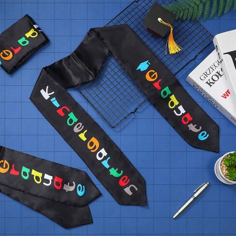Jexine 6 Pcs Kids Graduation Stole Kindergarten Printed Graduation Stole Unisex Kindergarten Graduate Printed Sash Satin in Saudi Arabia