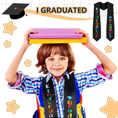 Jexine 6 Pcs Kids Graduation Stole Kindergarten Printed Graduation Stole Unisex Kindergarten Graduate Printed Sash Satin in Saudi Arabia