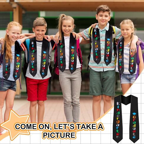Jexine 6 Pcs Kids Graduation Stole Kindergarten Printed Graduation Stole Unisex Kindergarten Graduate Printed Sash Satin in Saudi Arabia