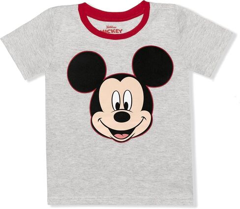 Disney Mickey Mouse Boys’ Short Sleeve T-Shirt and Tank Top Set for Infant and Toddler – Red/Grey in Saudi Arabia