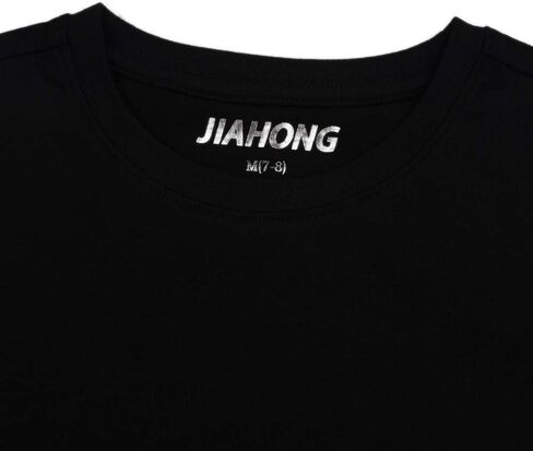 تي شيرت JIAHONG للأطفال من القطن بأكمام قصيرة تي شيرت كاجوال بياقة دائرية تي شيرت عادي للأولاد والبنات من عمر 3 إلى 12 سنة in Kuwait