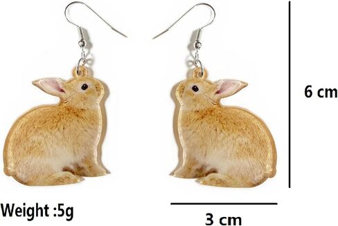 Cute Acrylic Wooden Easter Rabbit Bunny Drop Earrings Mushroom Colorful Holiday Easter Eggs Flower Basket Dangle Earrings for Women Girls Jewelry Gift in Saudi Arabia