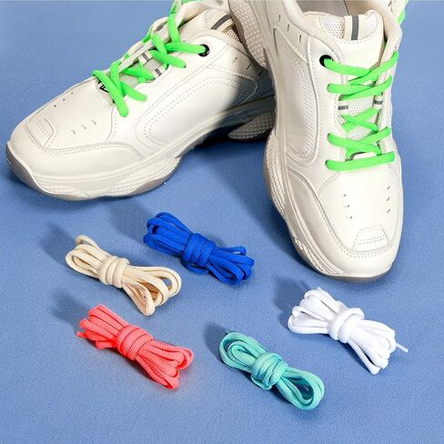 Auihiay 27 Pairs Oval Shoe Laces, 55 inches Round Shoe Laces for Sneakers, Oval Shoelaces for Skates, Boots, Casual Shoes, Canvas Shoes, Fashion Replacement Shoelaces (27 Colors) in Kuwait