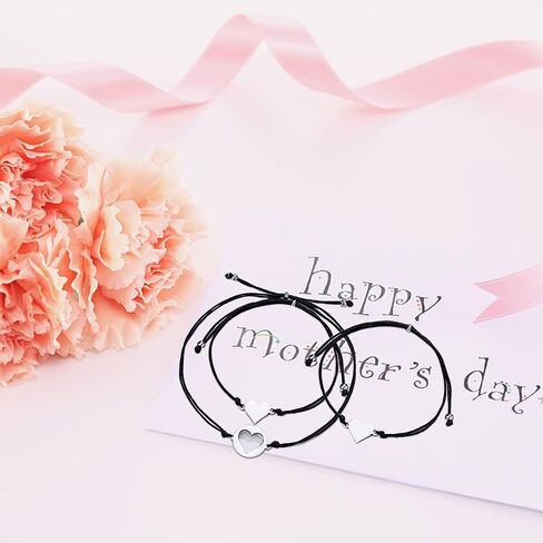 مجموعة هدايا أساور أمنيات متطابقة على شكل قلب من Yaveron Mommy and Me، سوار الأم والابنة in Kuwait