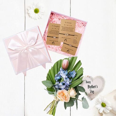 مجموعة هدايا أساور أمنيات متطابقة على شكل قلب من Yaveron Mommy and Me، سوار الأم والابنة in Kuwait