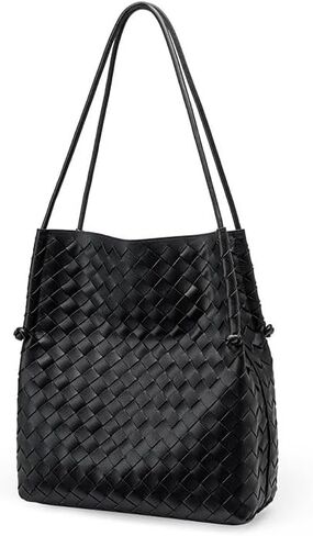 BREEZY SUNSET Woven Handbag,leather handbags for women,Fashionable women's Shoulder Handbags（black） in Saudi Arabia