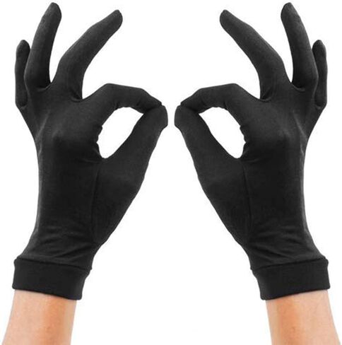 Sohapy أسود الحرير الداخلي التزلج تسلق دراجة دراجة قفازات راكبي الدراجات النارية، قفازات بطانة خفيفة الوزن للرياضات في الهواء الطلق in Kuwait