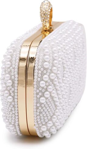 Milisente براثن لؤلؤة العرسان مخلب مساء حقيبة المحافظ مع أحجار الراين in Kuwait