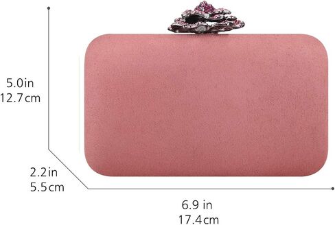 حقيبة يد مسائية من Fawziya بأحجار الراين الوردية المخملية المبتكرة متوسطة الحجم للنساء للمناسبات الرسمية in Kuwait