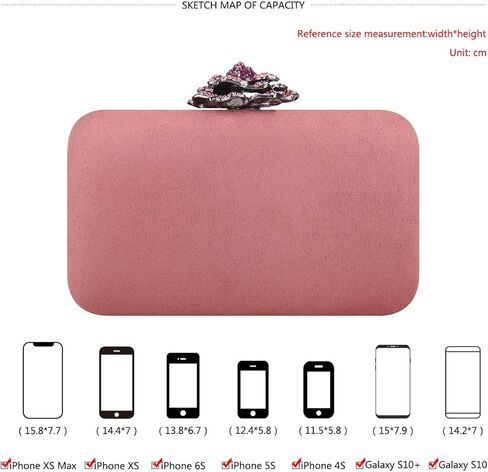 حقيبة يد مسائية من Fawziya بأحجار الراين الوردية المخملية المبتكرة متوسطة الحجم للنساء للمناسبات الرسمية in Kuwait