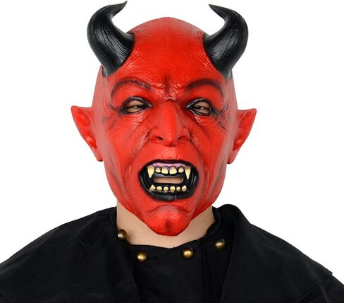قناع شيطان مخيف من PARTYGEARS، قناع الهالوين الشيطاني، قناع الهالوين من اللاتكس المخيف للمهرج in Kuwait