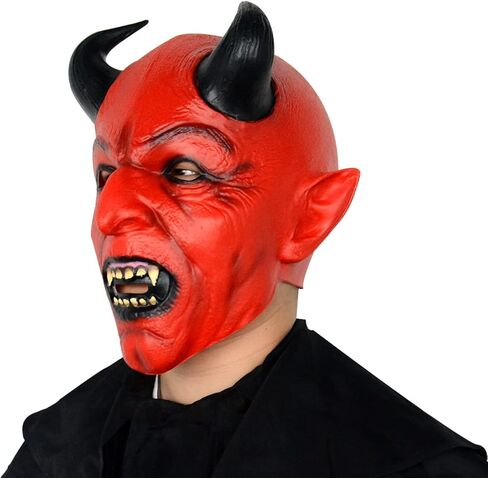 قناع شيطان مخيف من PARTYGEARS، قناع الهالوين الشيطاني، قناع الهالوين من اللاتكس المخيف للمهرج in Kuwait