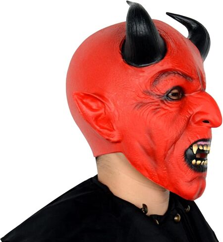 قناع شيطان مخيف من PARTYGEARS، قناع الهالوين الشيطاني، قناع الهالوين من اللاتكس المخيف للمهرج in Kuwait