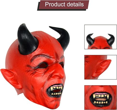 قناع شيطان مخيف من PARTYGEARS، قناع الهالوين الشيطاني، قناع الهالوين من اللاتكس المخيف للمهرج in Kuwait