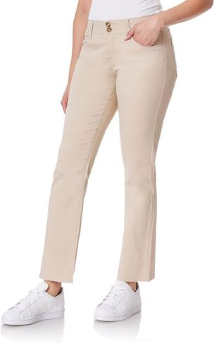 WallFlower Women's Luscious Curvy Uniform Bootcut Mid-Rise Juniors Pants, Hummus, 3 in Kuwait