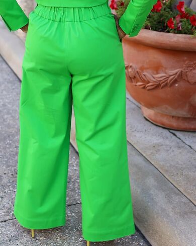 The Drop Women's Classic Green Wide Leg Pant by @kass_stylz in Kuwait