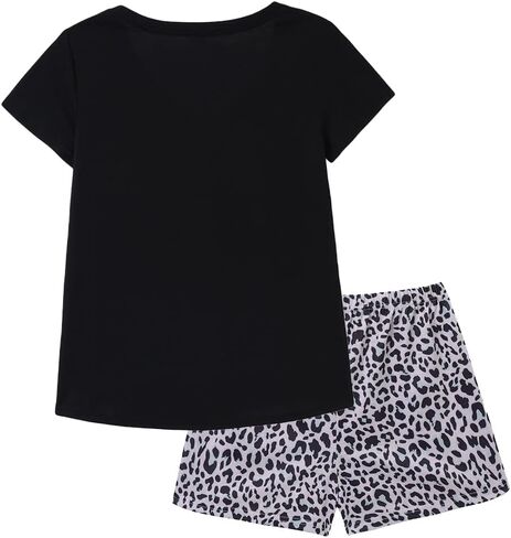 YIJIU Women Short Sleeve Tee and Shorts Pajama Set Cute Alpaca Print Sleepwear in Saudi Arabia