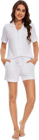Lilly and Leo Womens Pajamas Sets Short Sleeve Sleepwear Softest Button Down Loungewear 2 Piece Pj Sets XS-XXL in Saudi Arabia